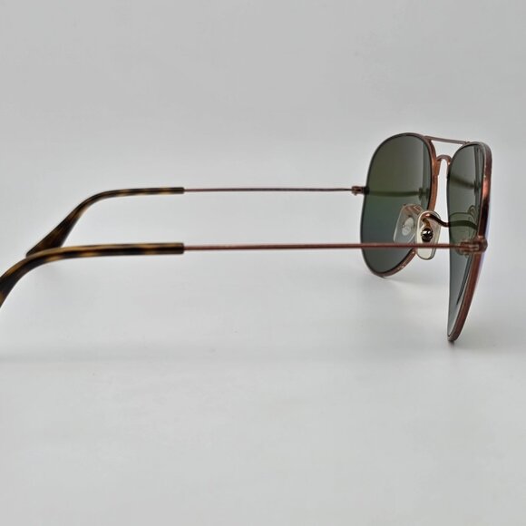 Ray-Ban RB3025 9018/C3 Bronze Frame Rainbow Mirror Glass Lens Aviator Sunglasses main image 14